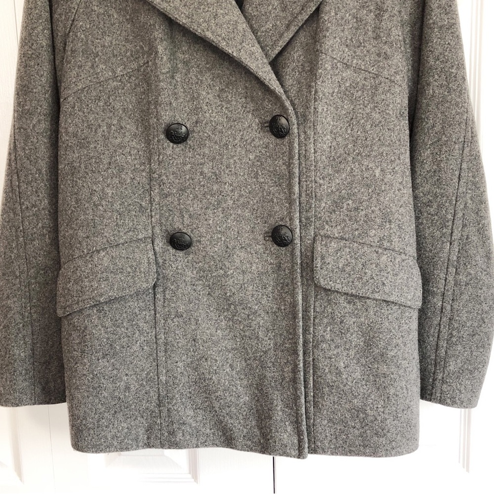 Banana Republic Preppy Gray Wool Blend Double Breasted Peacoat Small - Picture 8 of 16